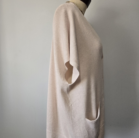 THEORY Cashmere Cotton Pale Pink Oversized Sleeveless Sweater with Pockets.Small - Picture 5 of 11